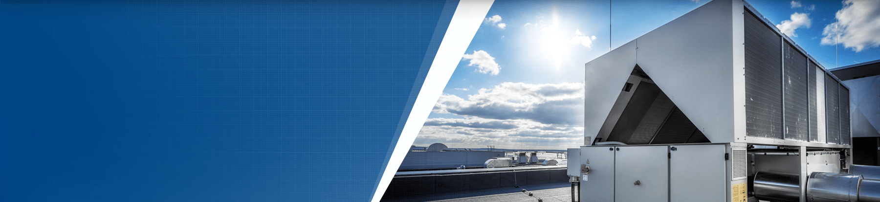 facilityACxe header image with a roof top unit and skyline.